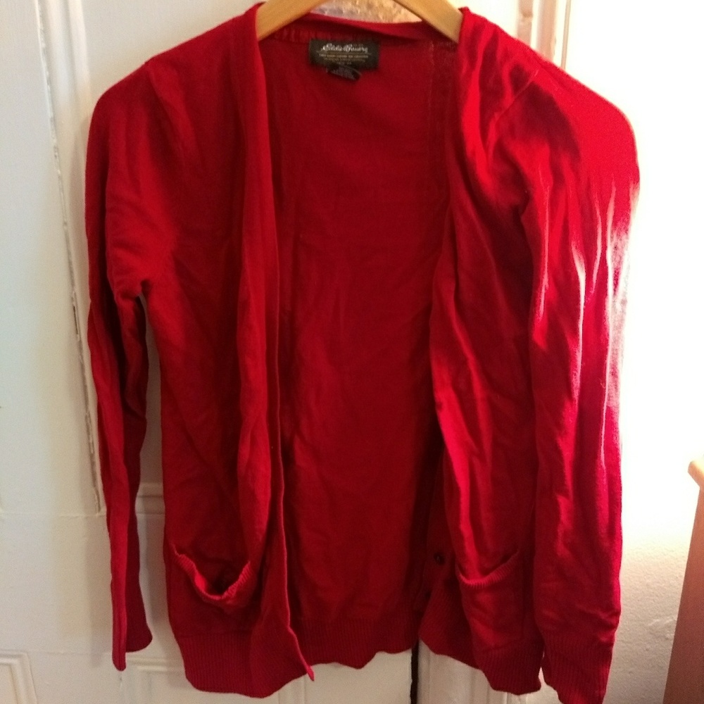 Eddie Bauer small red cardigan